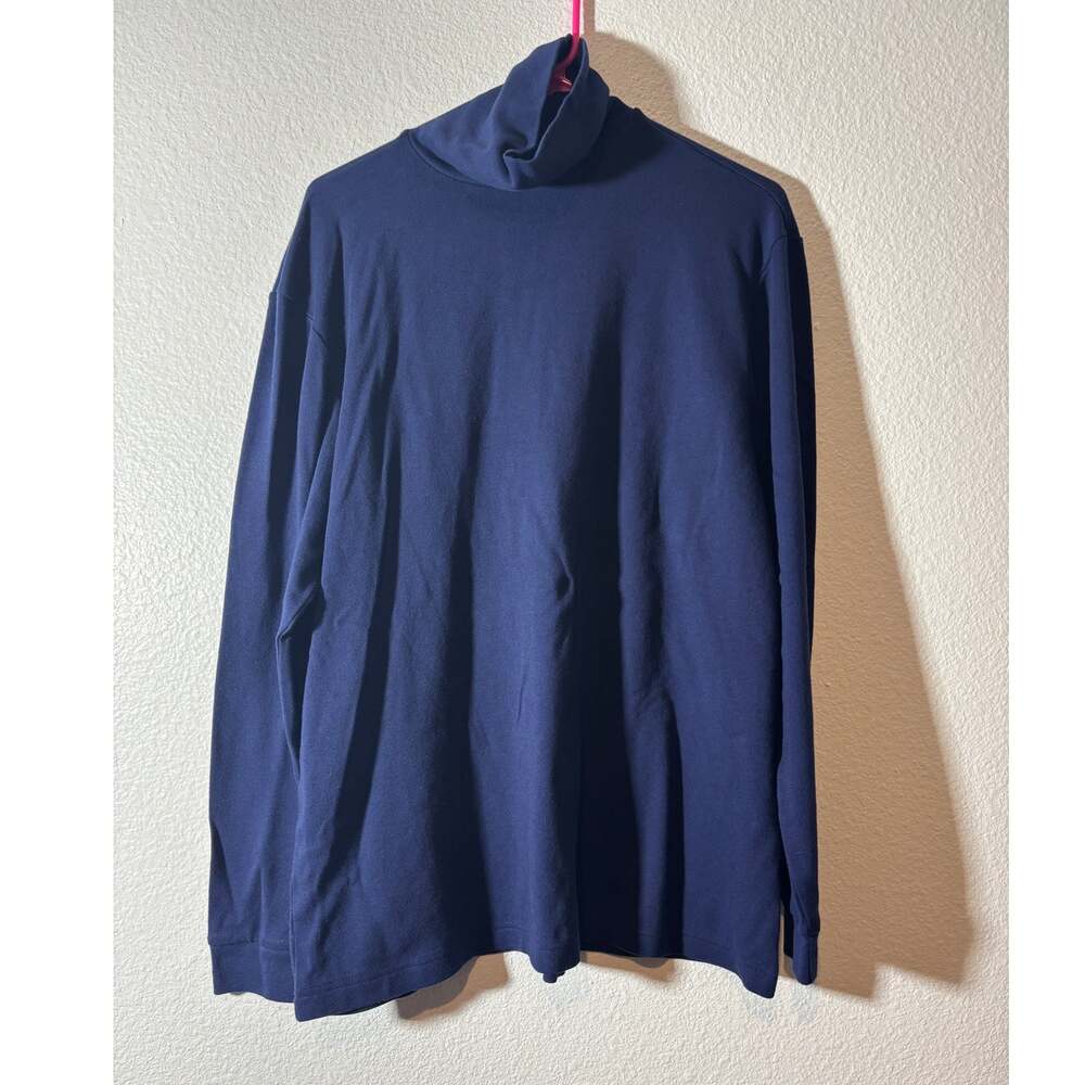 JA John Ashford Men's Size XL Blue Cotton Turtleneck Long Sleeve T-Shirt